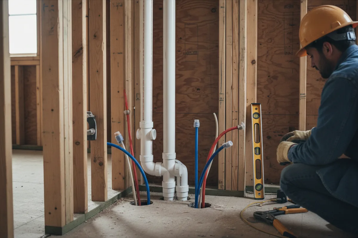Drain and supply rough-in during Drain Cleaning in Crescent Valley